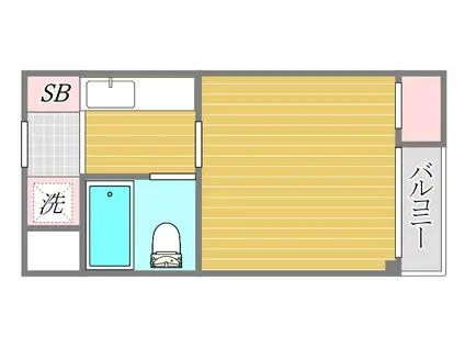 アスペンヒルズ(1K/1階)の間取り写真