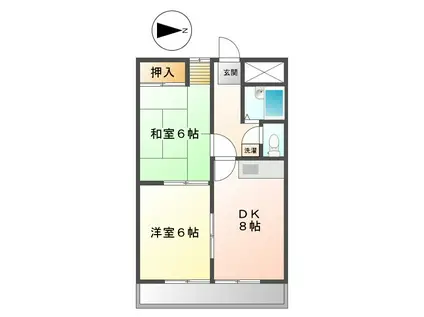 コーポラス須賀(2DK/2階)の間取り写真