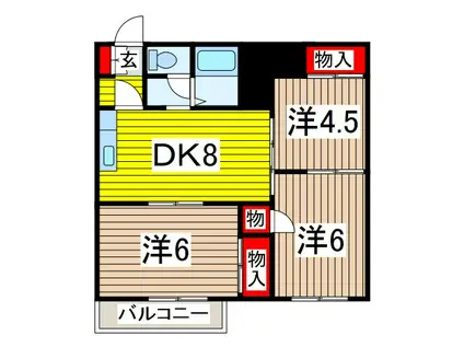 メゾンブランシェ川口(3DK/1階)の間取り写真