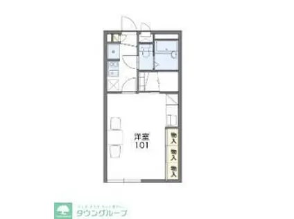 レオパレスラフィネII(1K/2階)の間取り写真