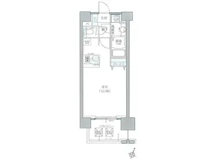 アプリーレ神戸元町(ワンルーム/11階)の間取り写真