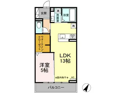 セレーノ小鹿307(1LDK/3階)の間取り写真