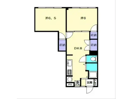 松原マンション(2DK/4階)の間取り写真