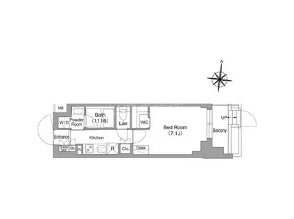 コンフォリア・リヴ大崎(1K/1階)の間取り写真