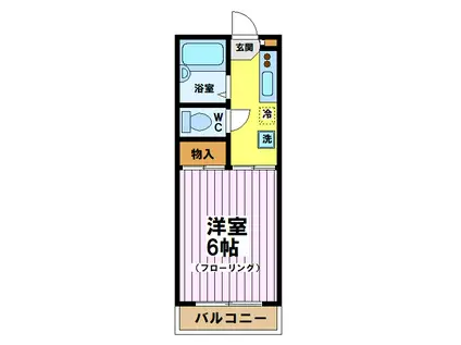 メゾンベル(1K/2階)の間取り写真