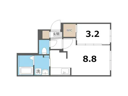 LIISA円山裏参道(1LDK/2階)の間取り写真