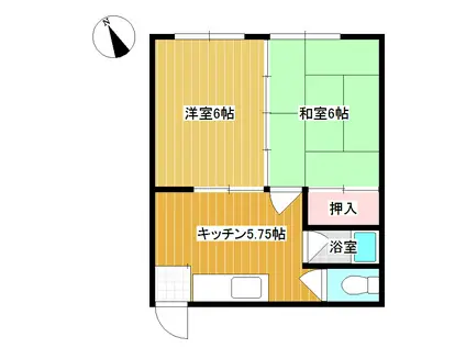 コーポ友(2K/1階)の間取り写真