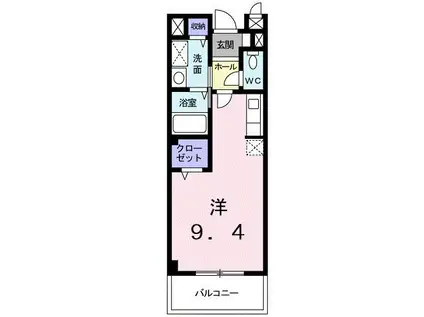 ベルアンジュ(ワンルーム/2階)の間取り写真