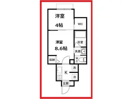 ラソサルトコイワ(2K/1階)の間取り写真