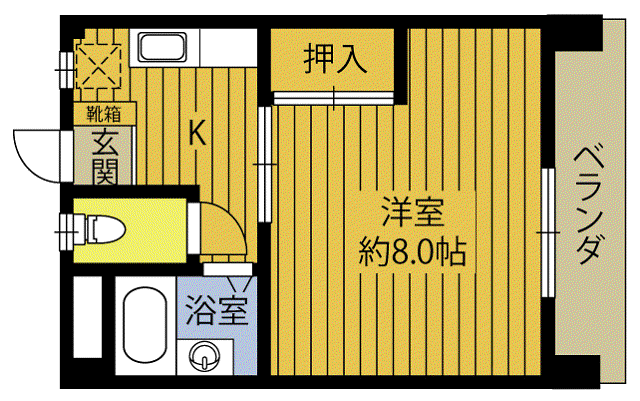 ちちやビル(1K/3階)の間取り写真