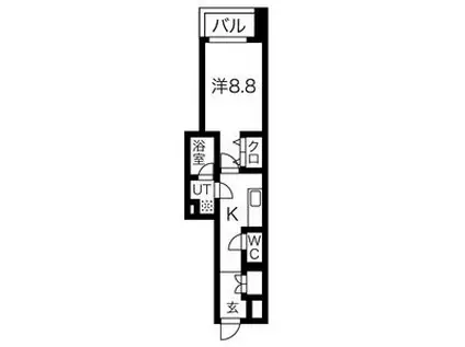 FUCHSIAフクシア(1K/2階)の間取り写真