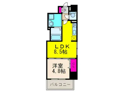 D′TOWER城北(1LDK/5階)の間取り写真