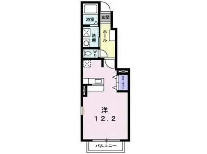 ベルソ-C(ワンルーム/1階)の間取り写真