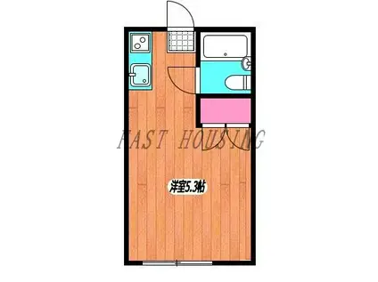 MKハウス西原(ワンルーム/1階)の間取り写真