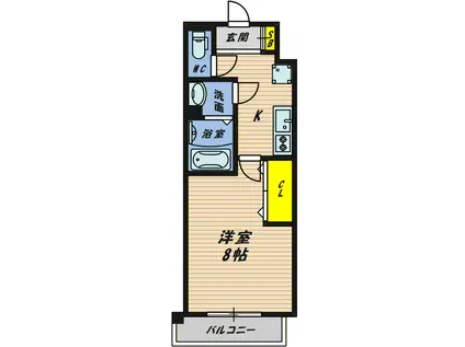 MARKST鶴見(1K/9階)の間取り写真
