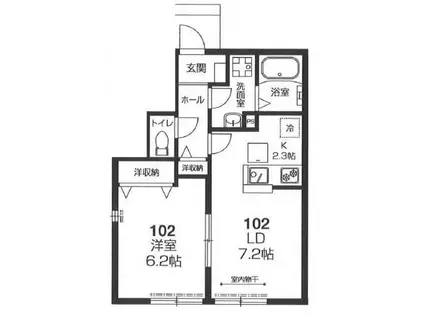 ネクストNT(1LDK/1階)の間取り写真