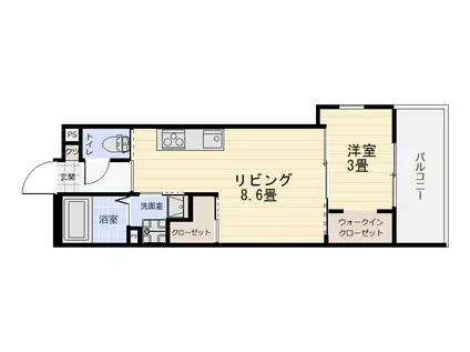 PLAIN CIEL 憬(1LDK/5階)の間取り写真