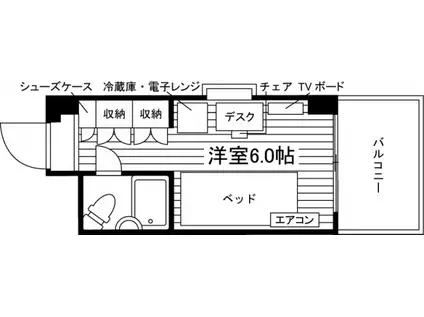 学生会館 ジョイテルWARABI(ワンルーム/3階)の間取り写真
