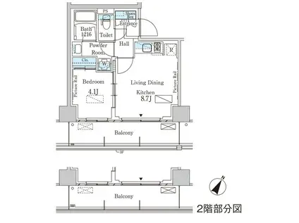 パークアクシス横濱大通公園(1LDK/10階)の間取り写真