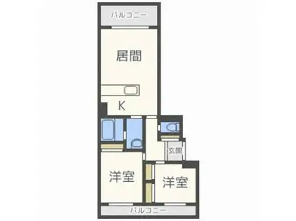 カーサ・エルモーサ(2LDK/3階)の間取り写真