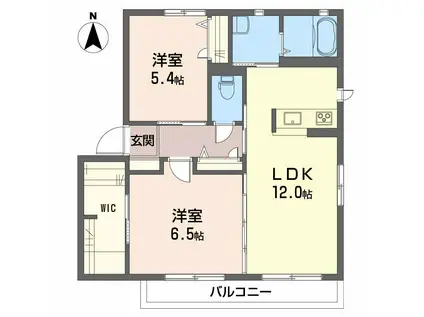 アリスガーデン(2LDK/2階)の間取り写真