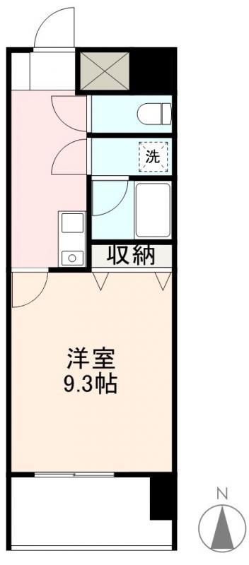 サンロイヤルヤマダ(1K/9階)の間取り写真