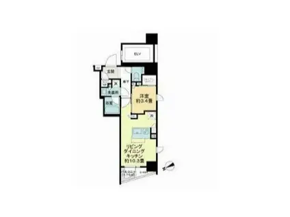 ザ・ライオンズミレス蔵前(1LDK/15階)の間取り写真