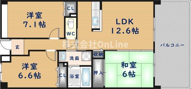 小枝ビルII(3LDK/3階)の間取り写真