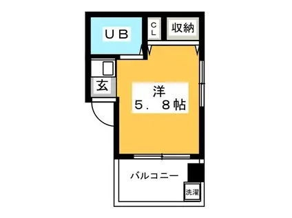 パークテラス竹野(ワンルーム/4階)の間取り写真