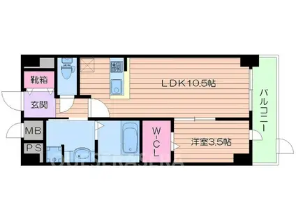 クレールフォレスタ(1LDK/6階)の間取り写真