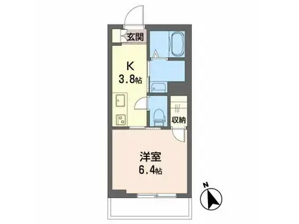 シャーメゾン花木(1K/1階)の間取り写真