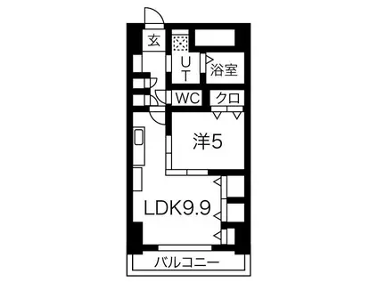プレステージ千種(1LDK/14階)の間取り写真