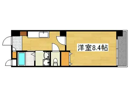 ロイヤルマンション国分II(1K/2階)の間取り写真