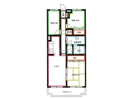 ベルヴィル小金井(3LDK/1階)の間取り写真