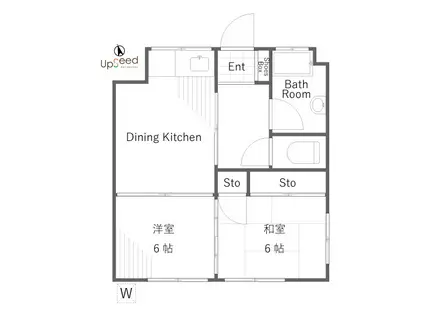 シャトーさわだI(2DK/3階)の間取り写真