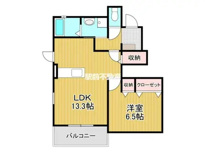 クオーレ I(1LDK/1階)の間取り写真