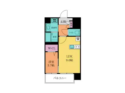 MID TERRACE ミッド テラス(1LDK/8階)の間取り写真