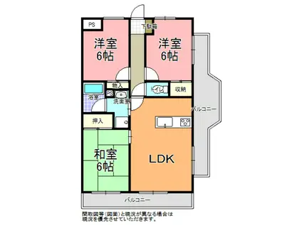 メゾン・ド・スケガワ(3LDK/4階)の間取り写真