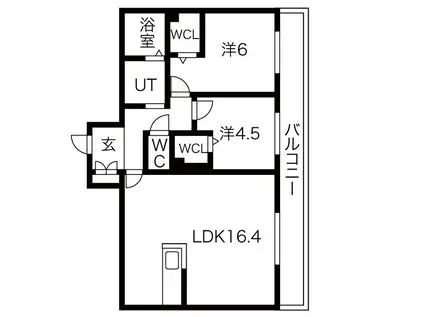ROI CHIC(2LDK/2階)の間取り写真