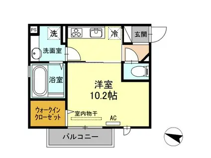 アイクレスト下関駅(1K/2階)の間取り写真