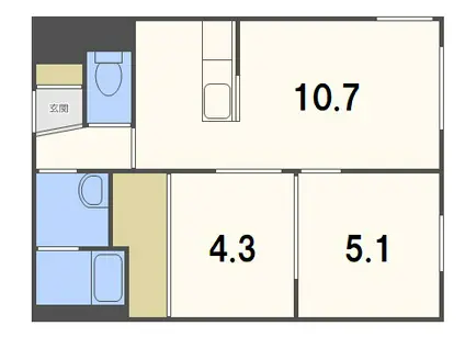 フォレストR-II(2LDK/3階)の間取り写真
