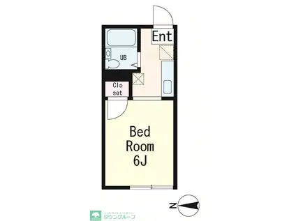 ハミング寺尾台B棟(ワンルーム/1階)の間取り写真