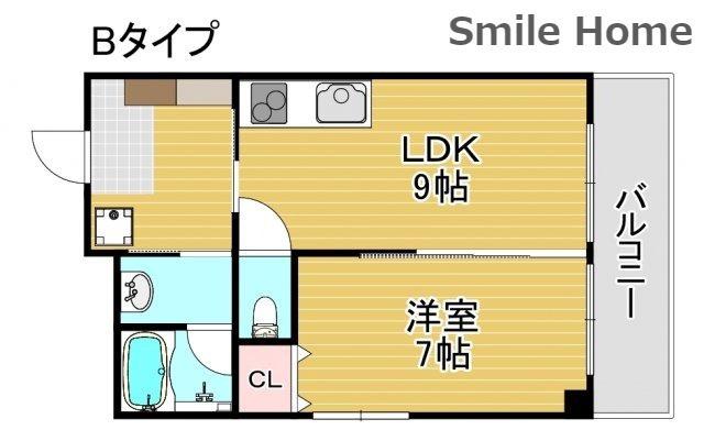 エル・セレーノ住之江(1LDK/3階)の間取り写真