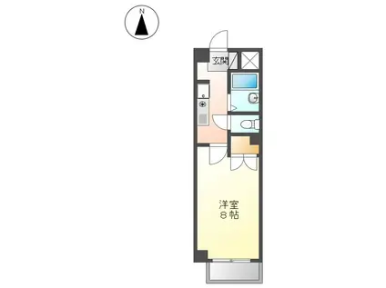 アンテノール黒川(1K/2階)の間取り写真