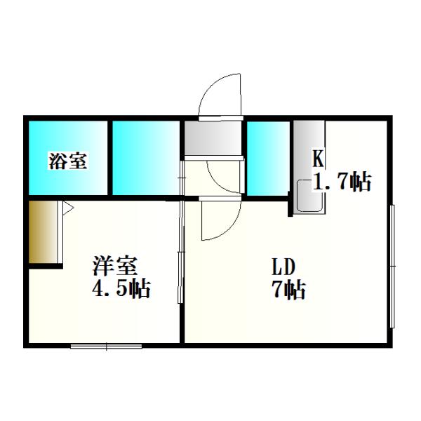 トラストコートひばりが丘(1LDK/1階)の間取り写真