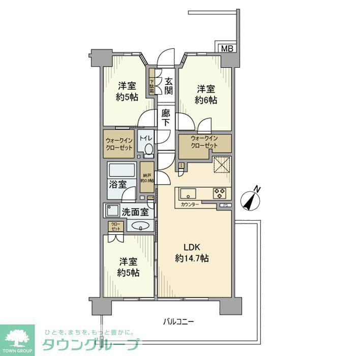 シティテラス横濱戸塚(3LDK/7階)の間取り写真