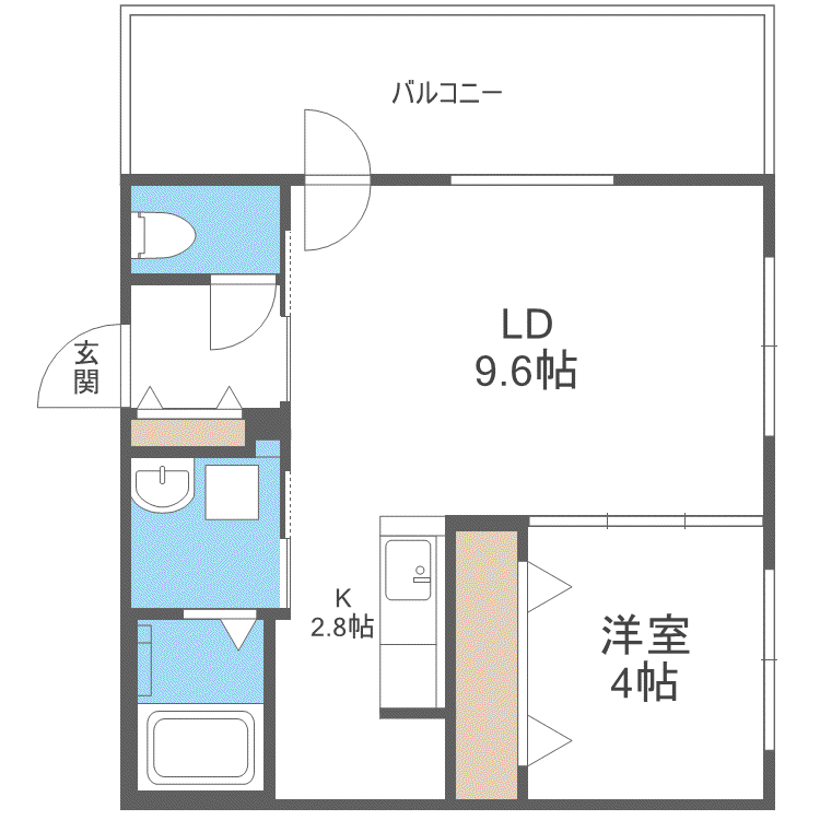 RIRUJYU HOKUDAIMAE(1LDK/2階)の間取り写真