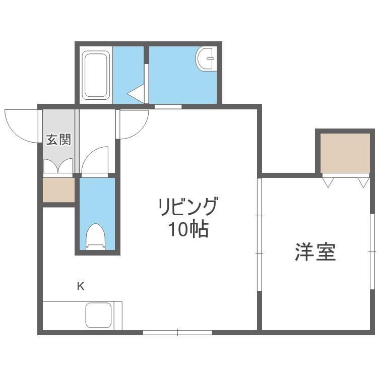 ノーマルヒル本町(1LDK/2階)の間取り写真