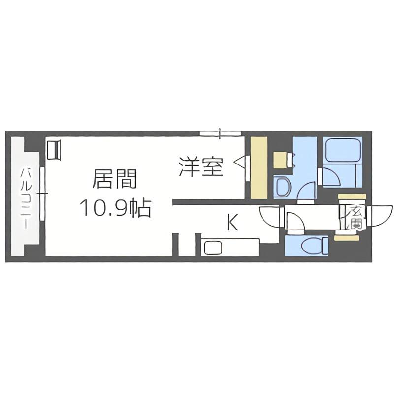 ラグジュカムズ(1LDK/3階)の間取り写真