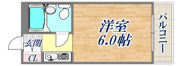 アニバ-サリ-40TH(ワンルーム/5階)の間取り写真